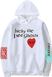 Lucky Me I See Ghosts Letter Print Hoodies